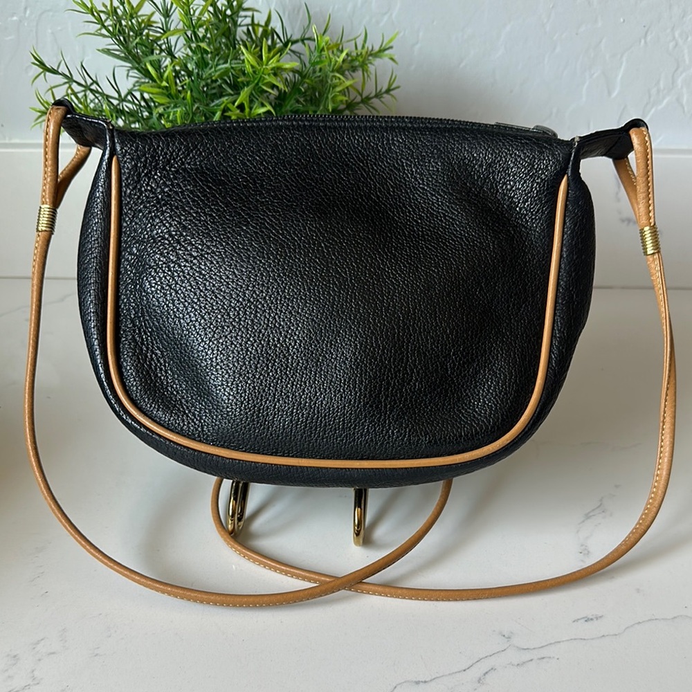 Vintage Gucci Plus Black Leather Crossbody Bag Mini 1980s - Picture 6 of 10